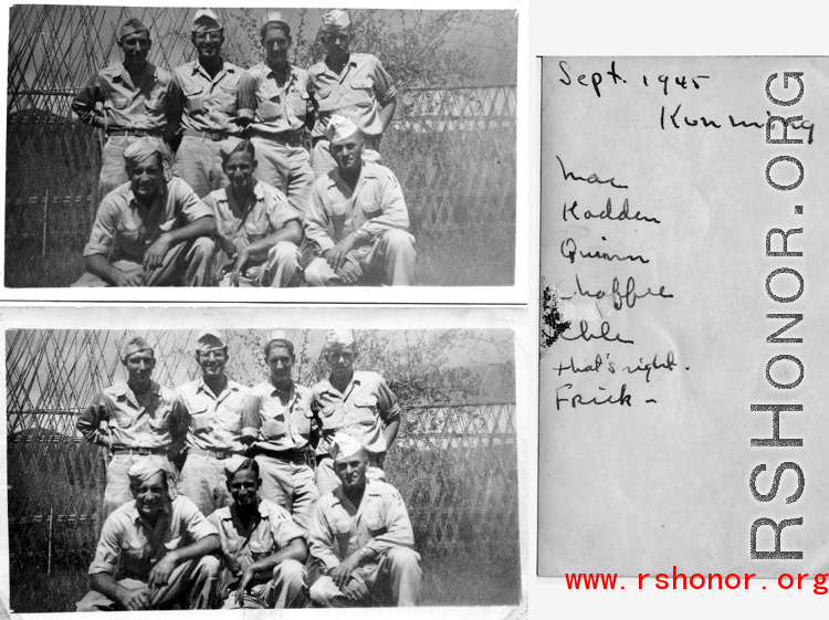 Group photo in Kunming during September 1945.