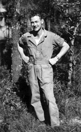 T/Sgt Francis Edward Strotman at Yangkai Air Base, Yunnan, China, spring 1945.