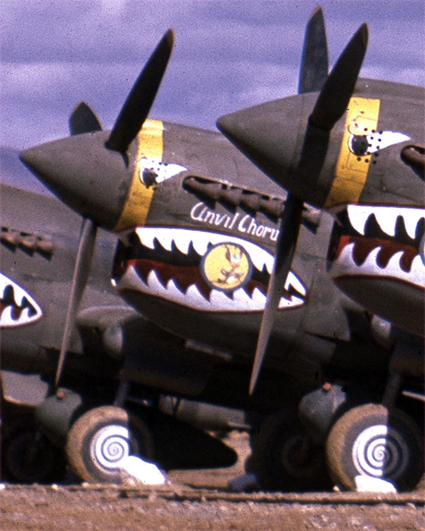Notice the fifth P-40 in the row is "Anvil Chorus."
