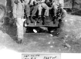 African-American servicemen--Sgt. Smith, Allen, Jones, Pon, Spencer, Turner, Wilson--of the advanced medical detachment of the 21st Quartermaster Regiment. In the Burma during WWII. 