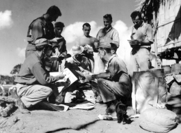 10AF 13 FEB 1945 --- Air Warning Outpost PERSONNEL WITH MAIL FROM PACK, BURMA.