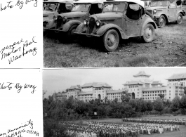 Japanese motorpool, Wuchang, China; Wuhan University, Wuchang, Japanese patients and personnel. Photos by Way. In the CBI during WWII. 