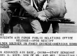 S/Sgt. Isabel. G. Mier works with Chinese armorers of the CACW to ready machine guns on a B-25 for combat. During WWII.