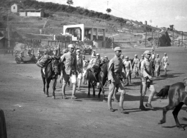 Chinese soldiers on a parade ground in northern China during WWII.  Edward Gable served in northern China.
