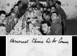 Personnel of China Air Service Command have dinner. In the CBI during WWII.  Photo provided by M. J. Hollman.