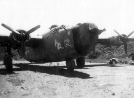 The B-24 "ESKY Special" parked in a revetment in the CBI.