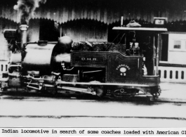 Steam locomotive in India during WWII.  Photo form J. Paul Jones.
