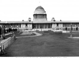 Viceroy House and grounds, Government HQ, New Delhi, 1942.  Photo from F. C. Reed.
