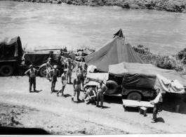 "Our encampment waiting to cross the river when the war ended." In the CBI during WWII.  Photo from Robert Babinec.