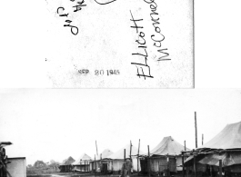 Monsoon at 1111th Air Service Group tent camp, Dinjan, Assam, India, 1945.  Photo from Ellicott McConnell (Army Signal Corps).