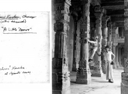 Harry Kareka and local guy at Ajanta Caves, India, during WWII.