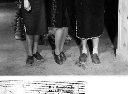 Ms. Leuba and charming friends, Elizabeth May and Ursid May, taken at Christmas 1944, or possible in January 1945. CASC.  Photo provided by Dorothy Yuen Leuba.