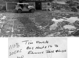 "Jing-Bow" air warning shack in Chabua, 1942. In the CBI during WWII.  Photo from Jim Fouch.