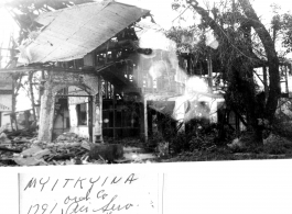 A blown-up building in Myitkyina, Burma, during WWII. 1791st Ordnance Company, 52nd Air Service Group.