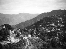 View over Mussoorie, India, during WWII.  Local images provided to Ex-CBI Roundup by "P. Noel" showing local people and scenes around Mussoorie, India.    In the CBI during WWII.
