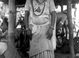 A young woman in India.  Local images provided to Ex-CBI Roundup by "P. Noel" showing local people and scenes around Misamari, India.   In the CBI during WWII.