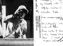 Self-portrait of Wesley Furste as he made it with a mirror in Calcutta, India, in September, 1945.  Photo from Wesley L. Furste.