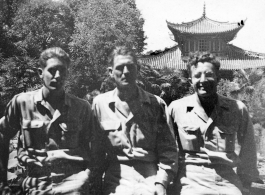 Ehle (left) and two other GIs in China during WWII.