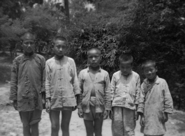 "These are five young Chinese children that lived near our base in Kwelin (Guilin)."