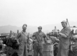 "This is Perez, Fedeler, and Miller working our salvage yard at Kwelin (Guilin), China."