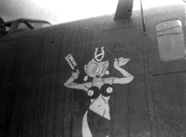 Nose art of a B-24 bomber, "Lady Luck II."