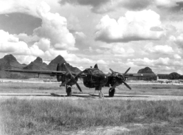 P-61 Black Widow parked at Liuzhou air base during WWII, in 1945.