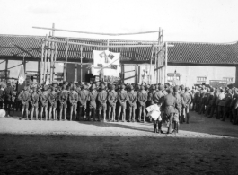 A rally of the Nationalist youth league (or similar) during WWII in Baoshan, Yunnan province, China. 