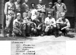 Chinese infirmary staff with American soldiers. Image taken in front of a Chinese infirmary in a compound.