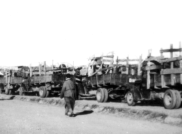 A convoy of Chinese transport trucks in SW China during WWII.