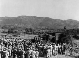 10CU 5G7 18 BURMA ROAD (RES). A speech with Chinese and Americans on the Burma Road.