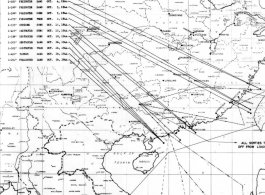 Sea sweep air mission map for October 1944, showing locations near or in China where attacks were made on Japanese by U. S. aircraft.  From the U.S. Government sources.