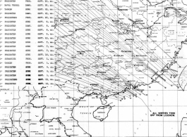 Sea sweep air mission map for September 1944, showing locations near or in China where attacks were made on Japanese targets by U. S. aircraft.  From the U.S. Government sources.