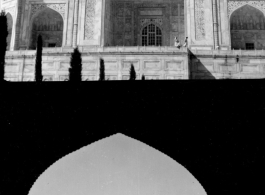 Taj Mahal.  Scenes in India witnessed by American GIs during WWII. For many Americans of that era, with their limited experience traveling, the everyday sights and sounds overseas were new, intriguing, and photo worthy.