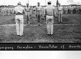 700 Engineer Petroleum Distribution Company (700 E.P.D. Co.) Pipeliners presentation of awards, Tinsukia, India. During WWII.