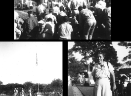 Ceremony at American cemetery, Panitola, India, during WWII.