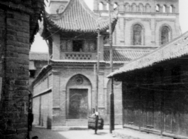 The Qing Dynasty Catholic church St. Michael's Church in Hanzhong (Hanchung), during WWII (清汉中圣弥额尔天主堂).