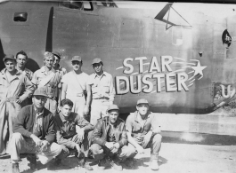 Walter Kappel and his crew with B-24 "Star Duster" in the CBI during WWII.