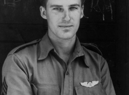 A B-24 bomber crew was killed while flying on March 26, 1943. The plane he was on crash on take off on a combat mission.  Eight of the nine people on that flight died, with S/Sgt. Harvey Cook was the sole survivor. Photo taken in India.