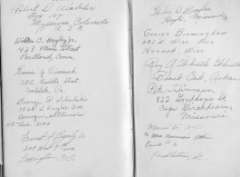 The wartime notebook of S/Sgt. Tom L. Grady. In his notebook, as a talented and curious young artist while in the CBI, he recorded scenes and vignettes that he saw in his life. He also recorded names and contact info for the people he met.  List of acquaintances.