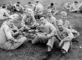 GIs enjoying AAF Day celebrations, August 1, 1945, at Yangkai, APO 212, during WWII.