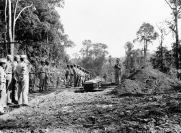 A GI burial in 797th Engineer Forestry Company in Burma.  During WWII.