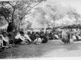 Local people in Burma near the 797th Engineer Forestry Company--A Kachin Christmas celebration on December 25, 1944, in Burma.  During WWII.