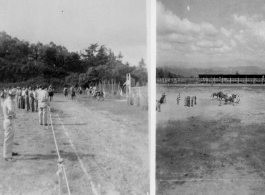 Horse racing--with betting--at Darjeeling, India, during WWII.