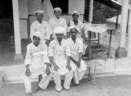 Cooks and mess staff at the American military Darjeeling Rest Camp, Darjeeling, India, during WWII.
