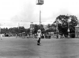 Traffic cop in India during WWII.