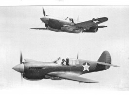 Aircraft flown by Richard D. Harris during WWII--AT-6 Advance Trainer, and P-40 Tomahawk.