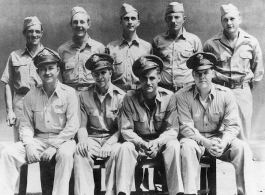 "The best crew in World War II!"  McCoy's Crew at Gaya Air Base in 1943 (both images):  Back row l to r: Thomas L. Grady, (Tail Gunner); Roy A. Whistle, (Radar); Russell F. Doman, (Engineer); Lester V. Bebout (Gunner); Sibulski (Gunner)  Front: Earl Rambow (Navigator). John R. Miller (Co-Pilot), Edward L. McCoy (Pilot), Robert 'Mac' McIntosh (Bombardier)