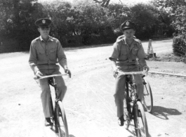 Hawkins and Bishop in a Tonga, at Agra.  Steedly "Sadie" Hawkins and Tom Dunham at Agra, India.  22nd Bombardment Squadron, in the CBI.