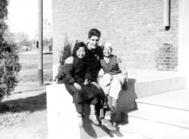 ​ An image of Frank G. Ehle at the Nanjing (Nanking) Middle School on December 5th, 1945, with "Shamamee" and "Shahaitsa" (both not names but rather actually just transliterations of "little sister" and "little child" in Chinese)."   Frank G. Ehle and his wife in later years. These images were part of a small subset among the images collected by the editors of Ex-CBI Roundup (usually through reader submission) over many years of publication, and shared with the Remembering Shared Honor project.  ​
