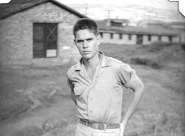 Radar mechanic Tom Cook near Chenggong air base, Yunnan, China. During WWII.